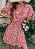 Red Boho Floral Mini Dress Esme